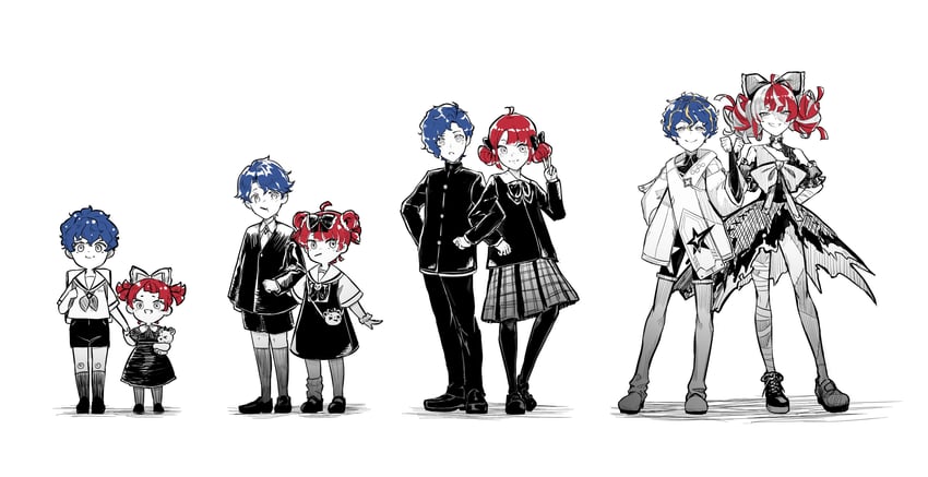 kureiji ollie, astel leda, and udin (hololive and 2 more) drawn by shua