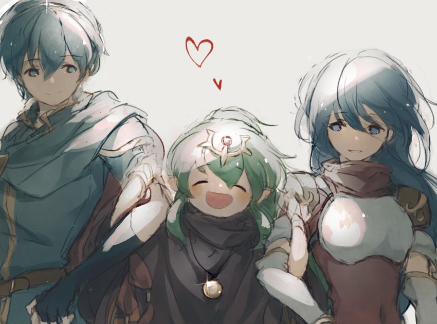 tiki, marth, and caeda (fire emblem and 2 more) drawn by menou_setta
