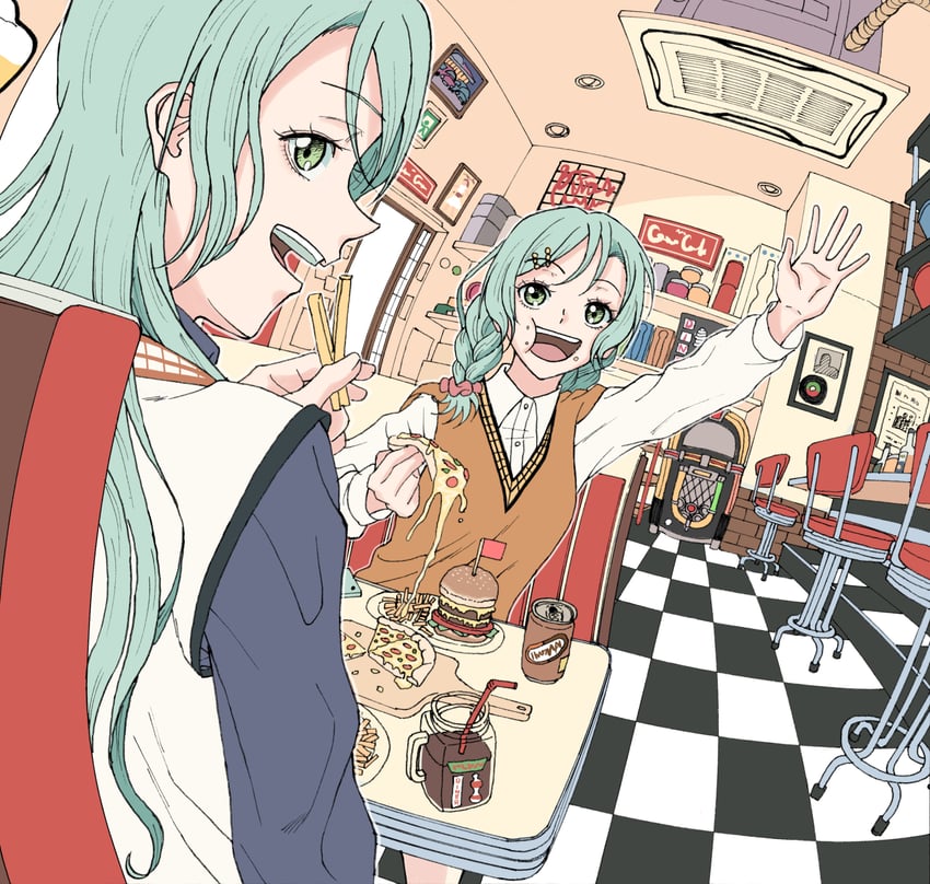 hikawa sayo and hikawa hina (bang dream!) drawn by ishinomaki_rokorou