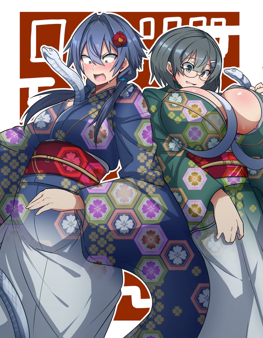 yuri ametsuki and kanon shinomiya (risakiriki) drawn by omurice_(green_solenoid)