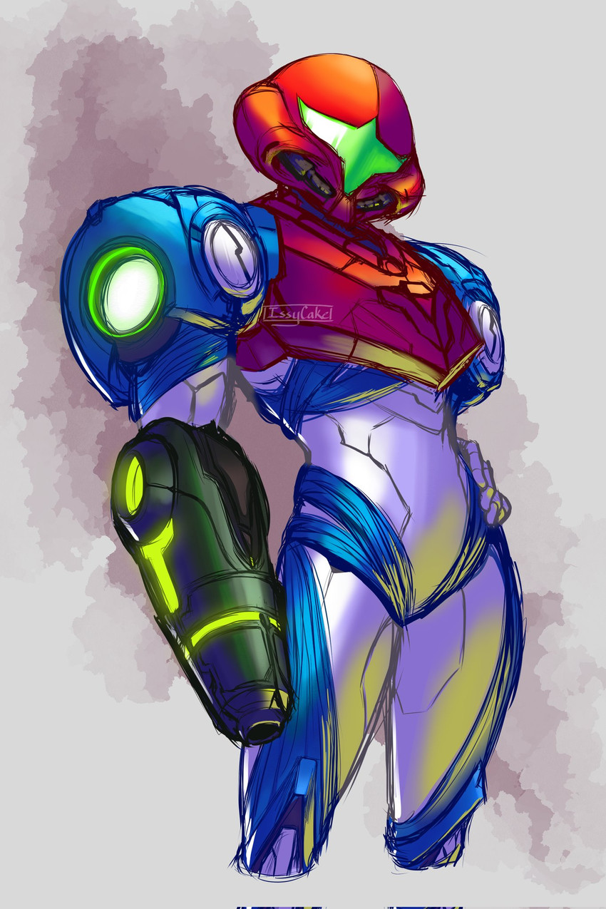 samus aran (metroid and 1 more) drawn by issycake