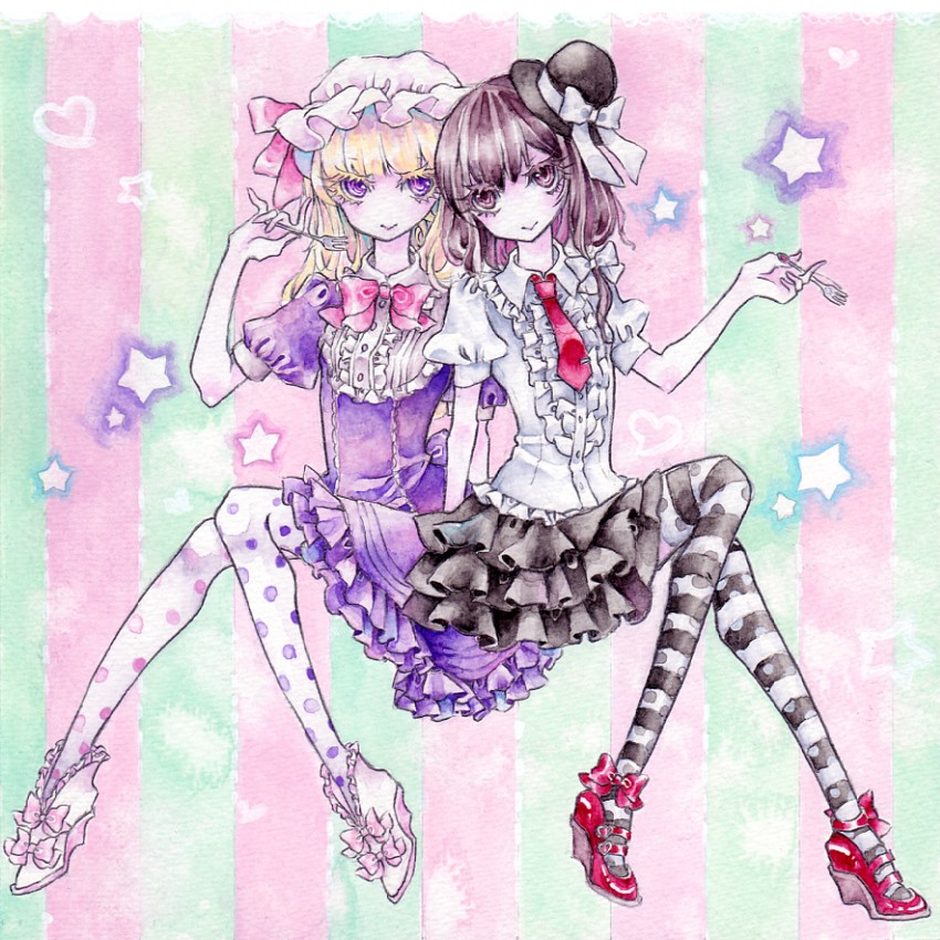 usami renko and maribel hearn (touhou) drawn by miri_(tobira_no_mukou)
