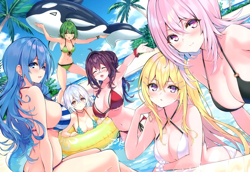 yayoi sakura, hakurei botan, kohitsuji ai, rapua qive, kokonoe tamaki, and 1 more (cu-no) drawn by hisen_kaede