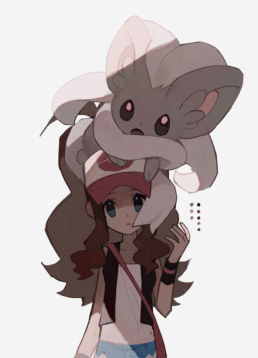 hilda and cinccino (pokemon and 1 more) drawn by 950magi618