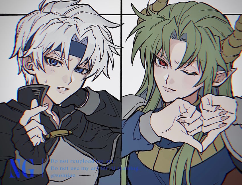 schezo wegey and satan (puyopuyo and 1 more) drawn by soinjan