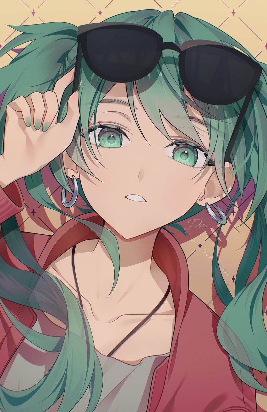 hatsune miku (vocaloid and 1 more) drawn by pm_(lily112100)