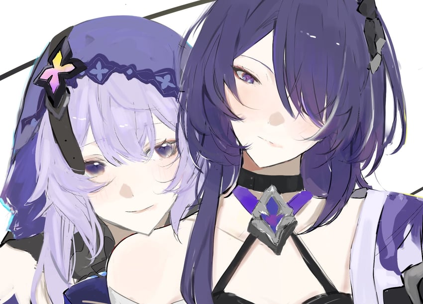 acheron and black swan (honkai and 1 more) drawn by 0x9p