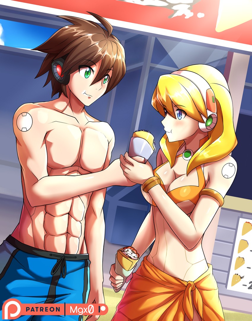 x and alia (mega man and 1 more) drawn by mgx0