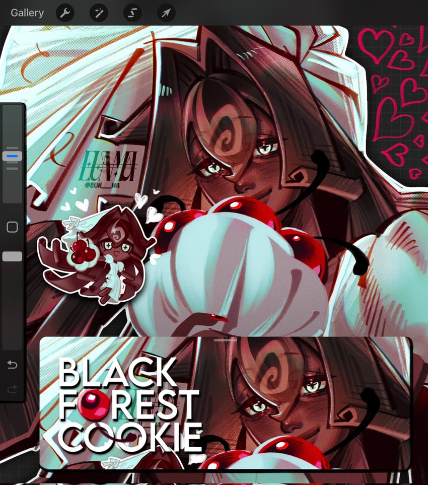 black forest cookie (cookie run and 1 more) drawn by eun_ma