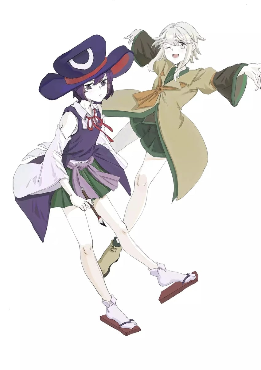 enraku tsubakura and houlen yabusame (len'en) drawn by jishixingle1029
