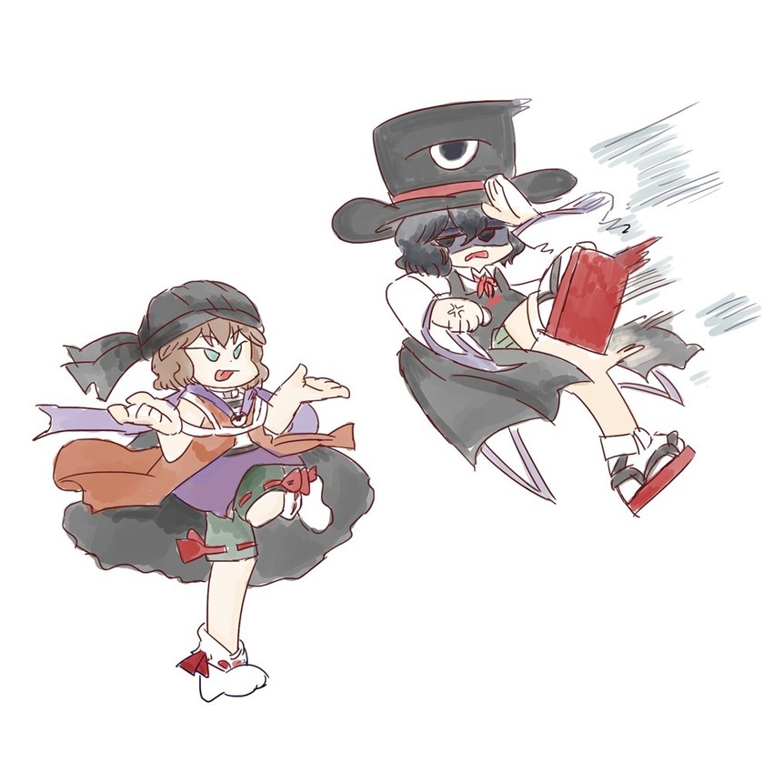 enraku tsubakura, kuzu suzumi, and cine hamal (len'en) drawn by chikafumikou