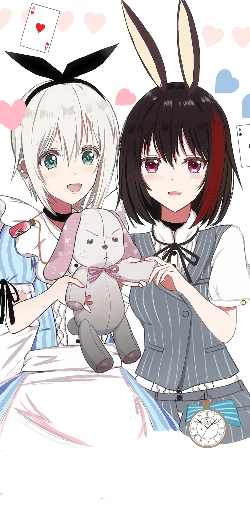 alice, mitake ran, and aoba moca (bang dream! and 1 more) drawn by fuku_kaitai!!!!
