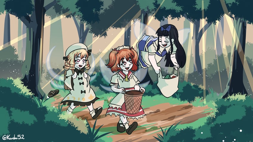 star sapphire, luna child, and sunny milk (touhou) drawn by karebu52