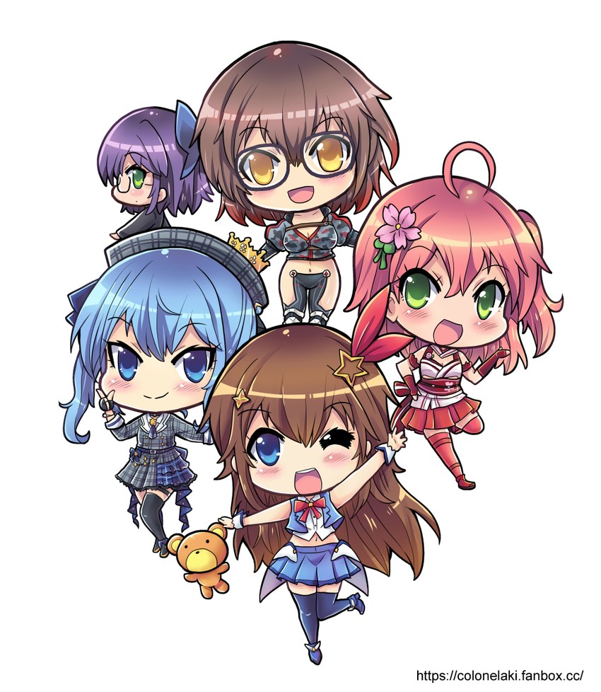 hoshimachi suisei, sakura miko, tokino sora, roboco-san, a-chan, and 1 more (hololive) drawn by colonel_aki