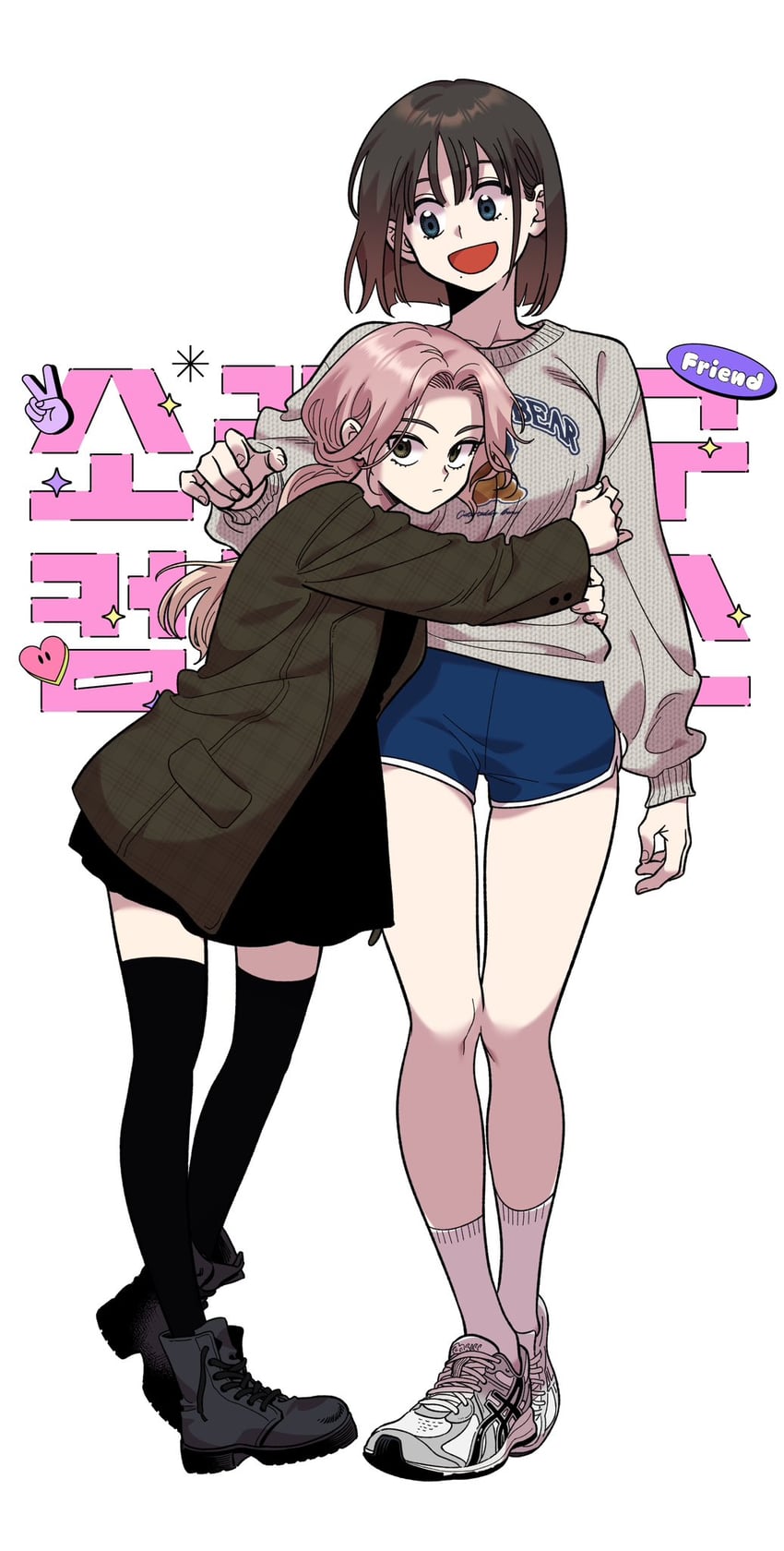 lee ha-neul and kwon minji (childhood friend complex) drawn by eunhi