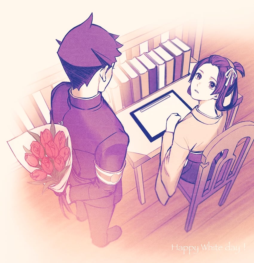 ryunosuke naruhodo and susato mikotoba (ace attorney and 1 more) drawn by amemomism