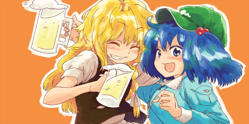 kirisame marisa and kawashiro nitori (touhou) drawn by matsutani