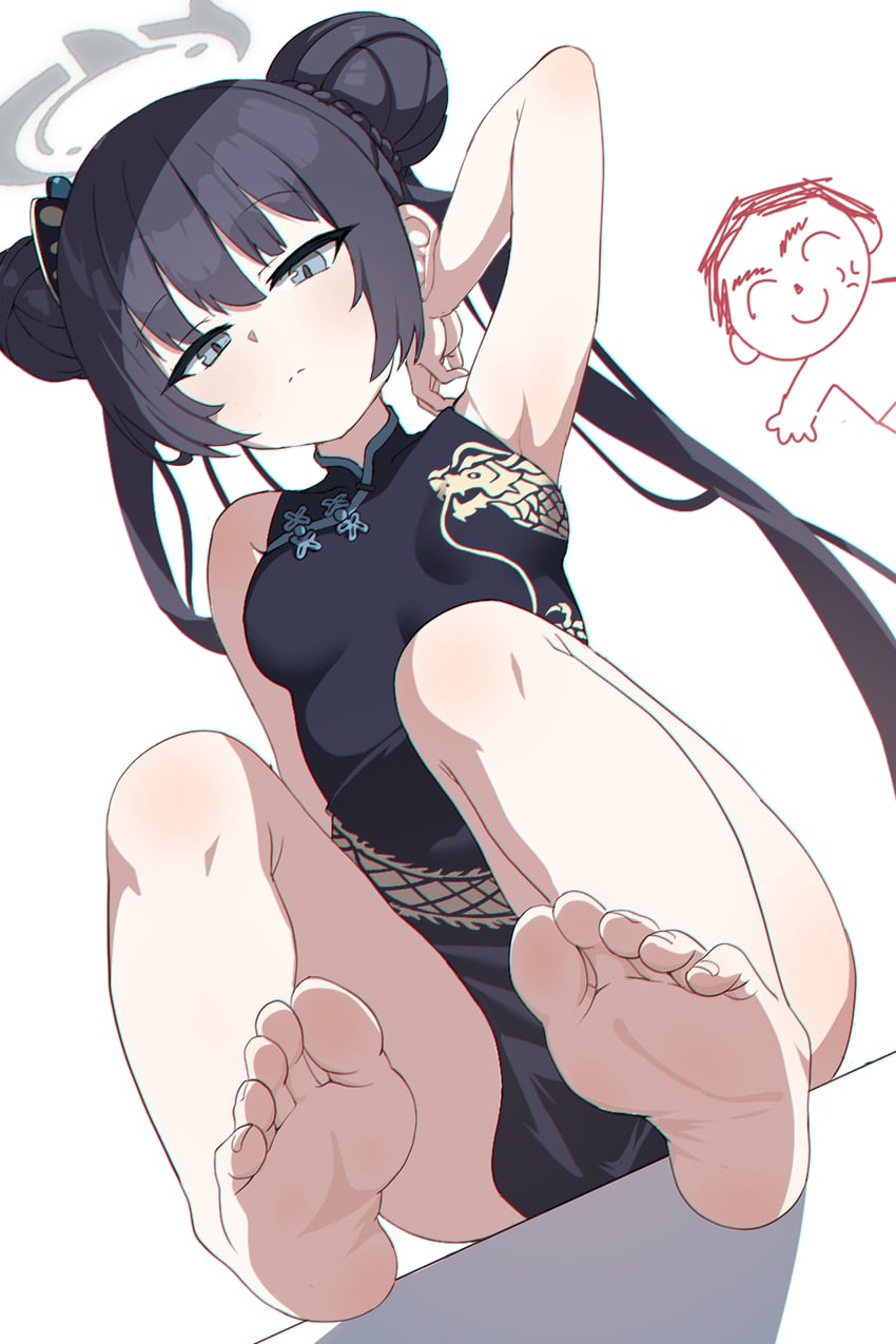sensei, doodle sensei, and kisaki (blue archive) drawn by lhofi
