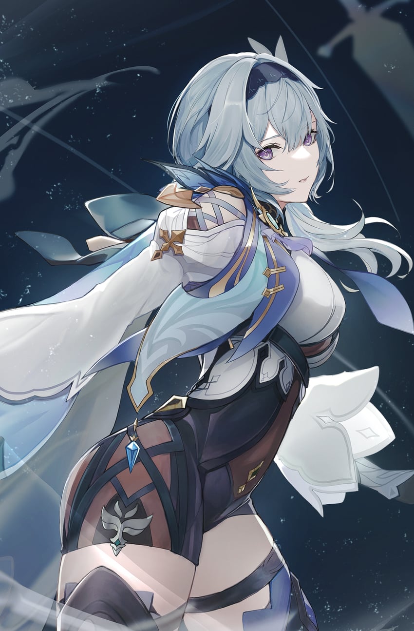 eula (genshin impact) drawn by marumoru