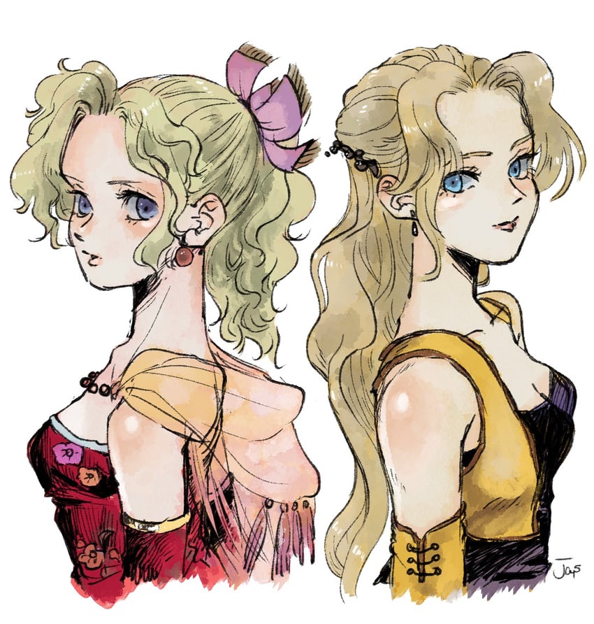 terra branford and celes chere (final fantasy and 1 more) drawn by jas_(jasjasjasart)