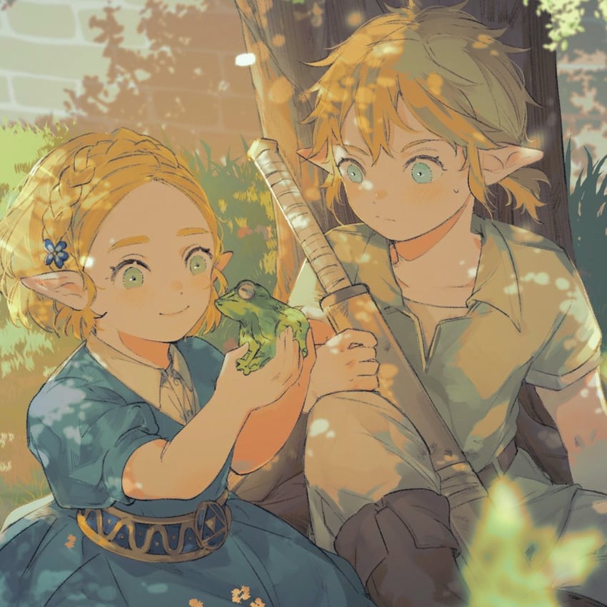 link and princess zelda (the legend of zelda and 1 more) drawn by ten_1397xx