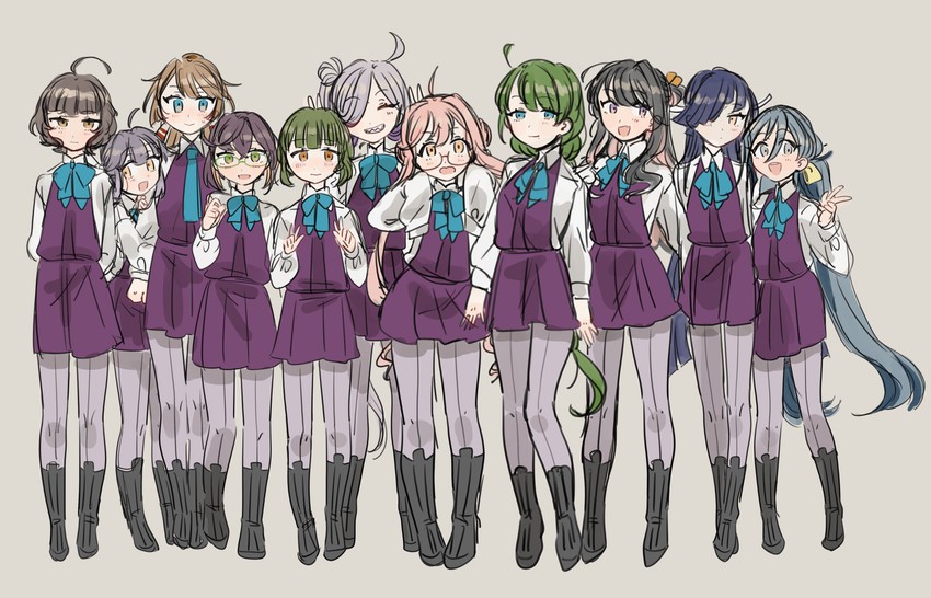 naganami, kiyoshimo, makigumo, yuugumo, asashimo, and 6 more (kantai collection) drawn by kosame_(iso)