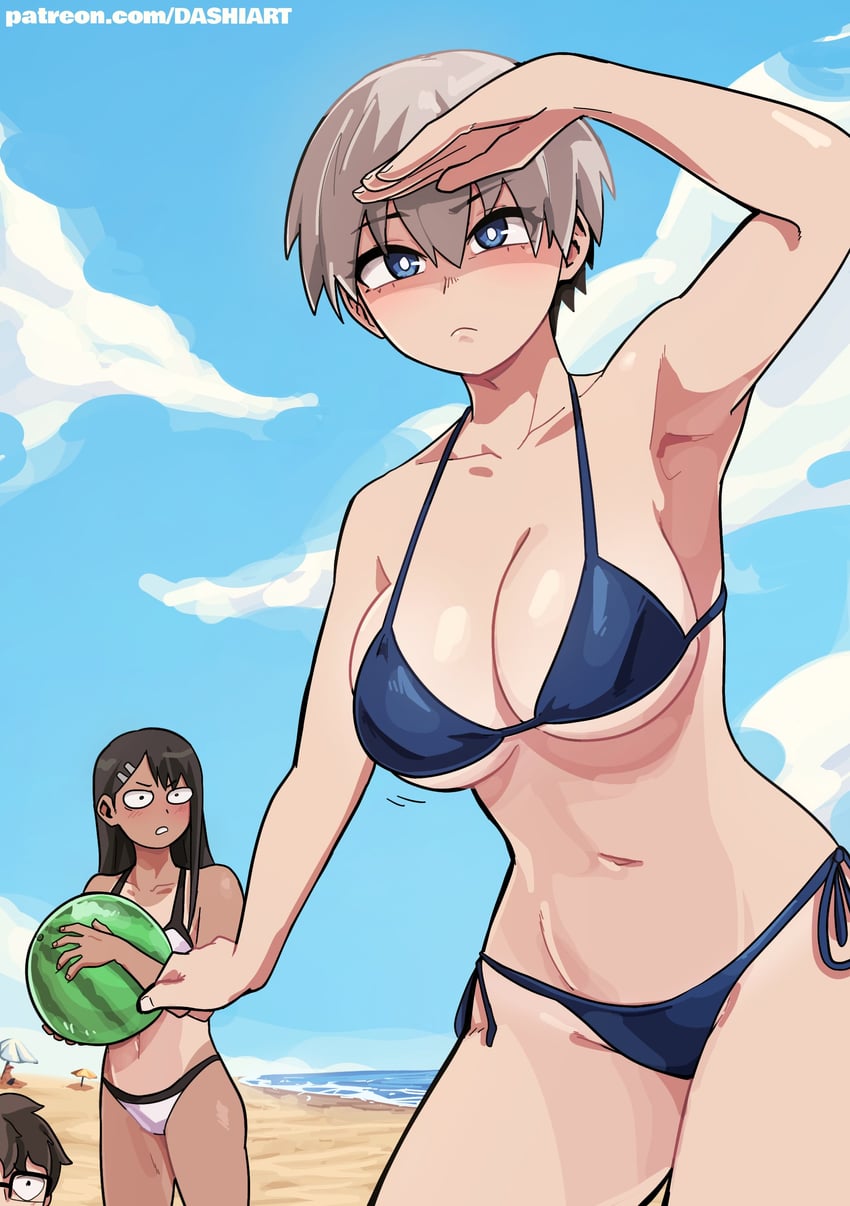 nagatoro hayase, uzaki hana, and hachiouji naoto (uzaki-chan wa asobitai! and 1 more) drawn by dashi_(dashiart)