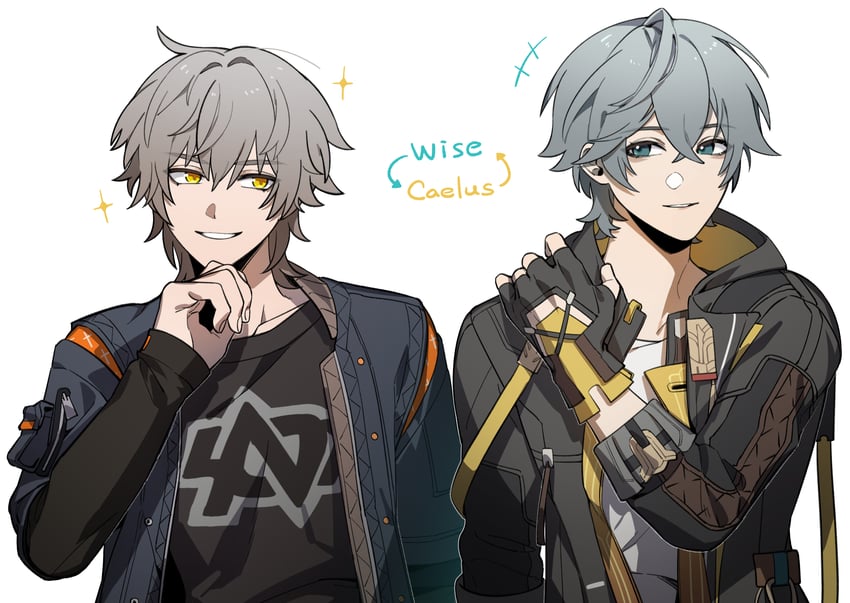 trailblazer, caelus, and wise (honkai and 3 more) drawn by fumei20220904