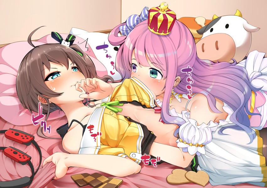 natsuiro matsuri and himemori luna (hololive) drawn by yu_yun