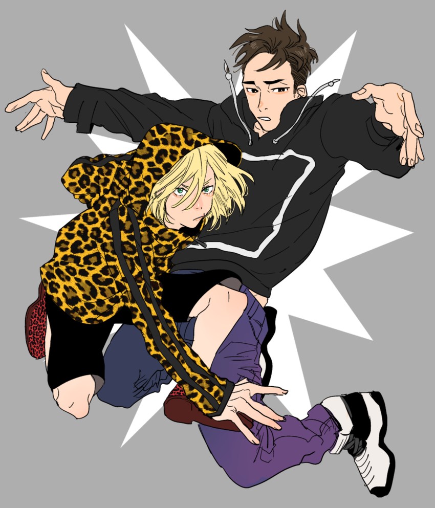 yuri plisetsky and otabek altin (yuri!!! on ice) drawn by shirikawa