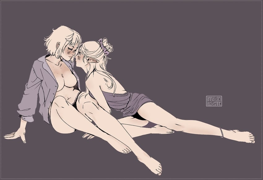 marcille donato and falin touden (dungeon meshi) drawn by annalise-austenne