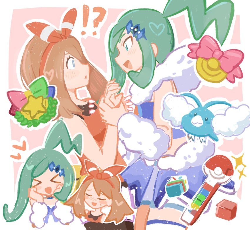 may, swablu, and lisia (pokemon and 1 more) drawn by han0579