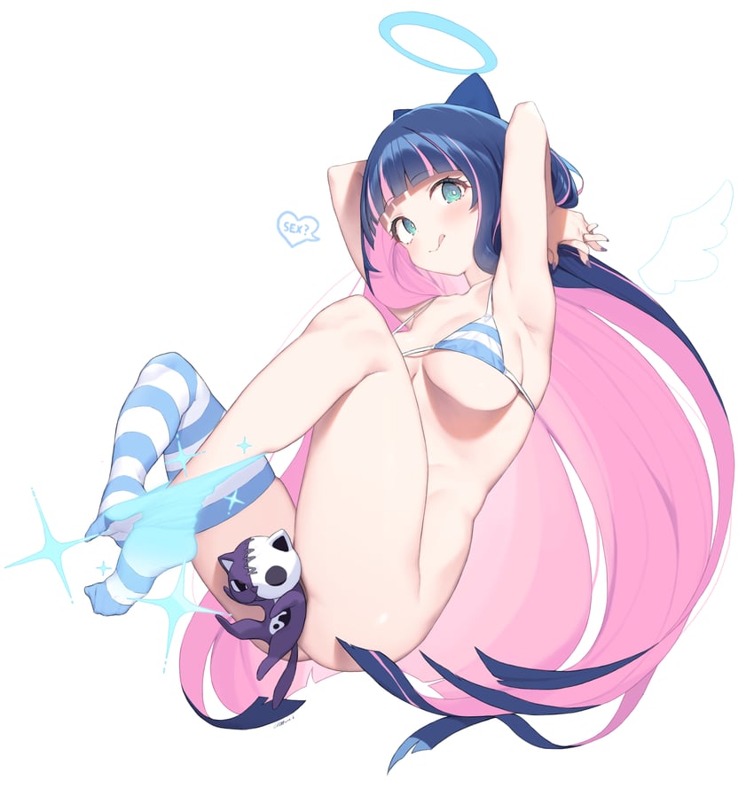 stocking and honekoneko (panty & stocking with garterbelt) drawn by cloba