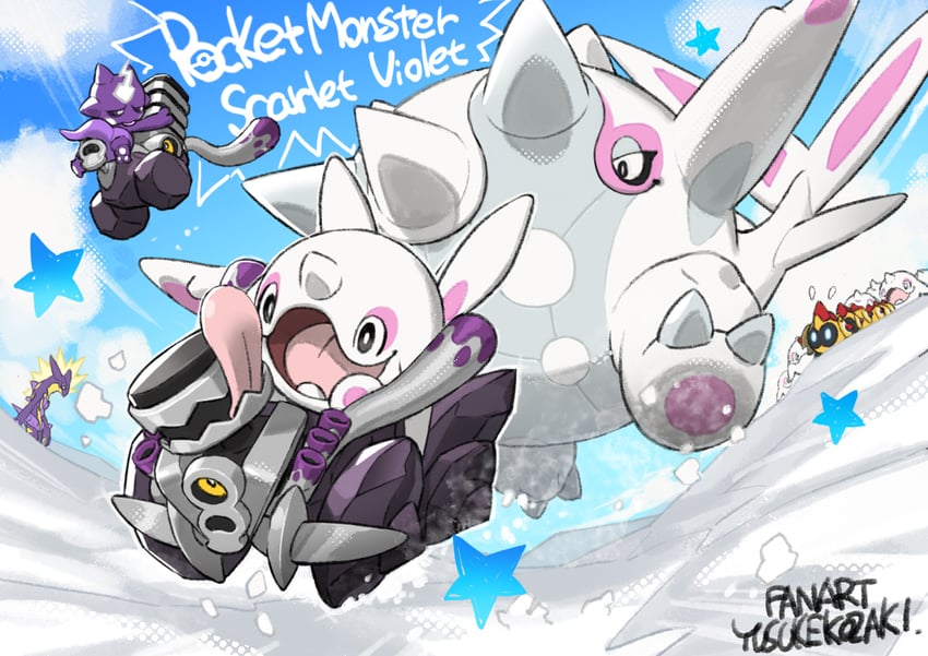 toxtricity, cetoddle, toxel, falinks, cetitan, and 2 more (pokemon) drawn by kozaki_yuusuke