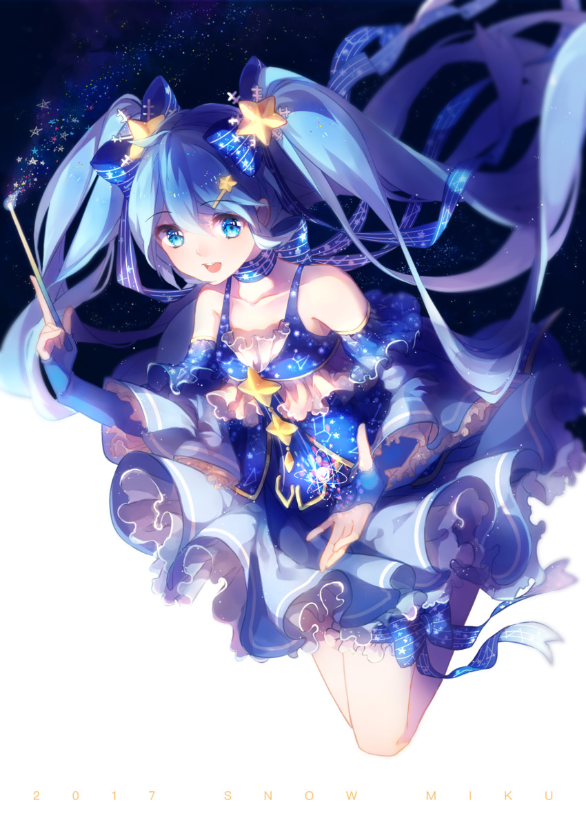 hatsune miku and yuki miku (vocaloid and 1 more) drawn by lingshi_reishi