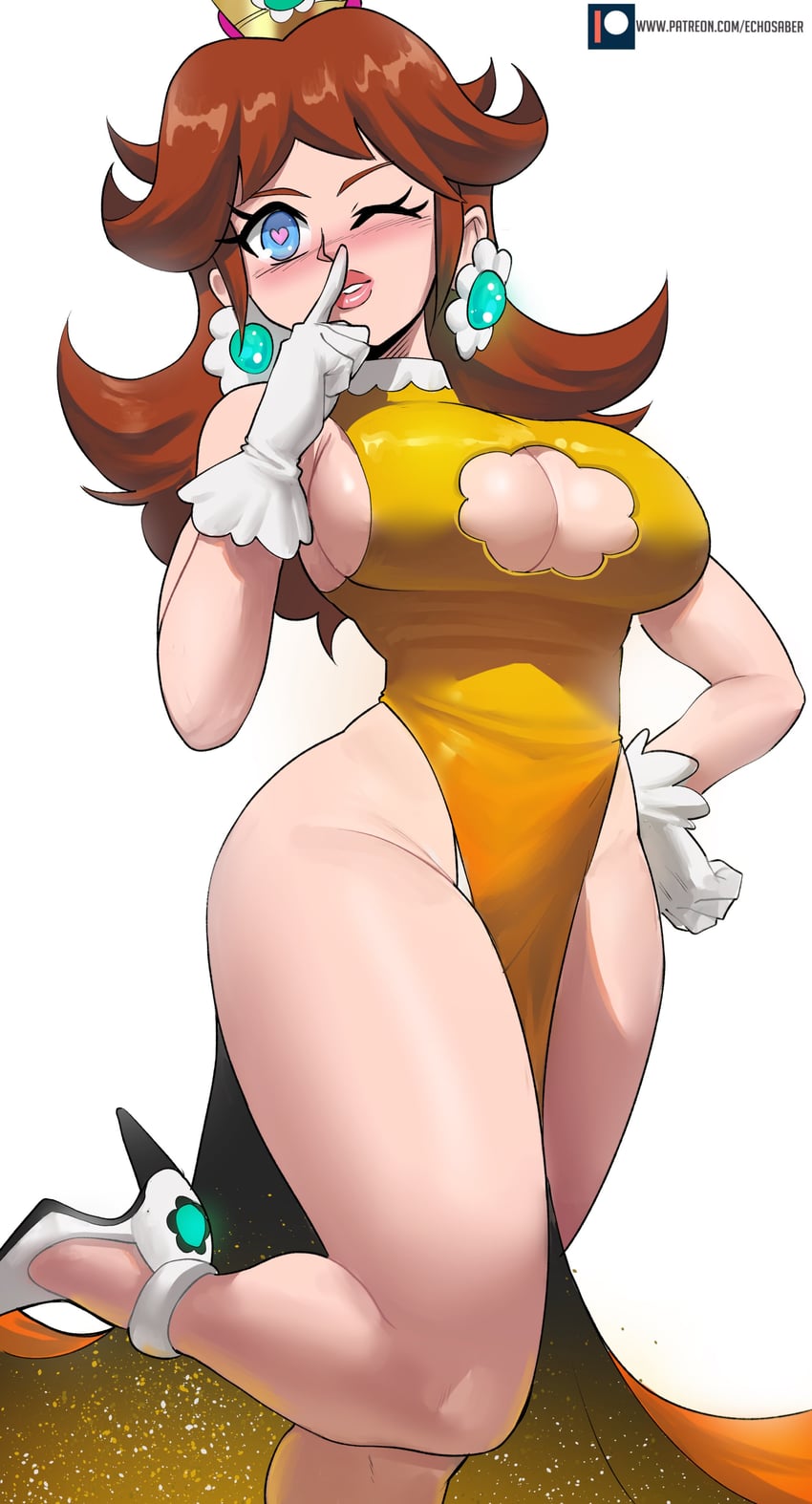 princess daisy (mario) drawn by echo_saber
