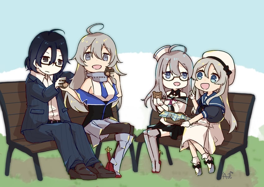 admiral, washington, heywood l. edwards, and javelin (kantai collection) drawn by ane_hoshimaru