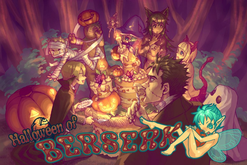 guts, casca, schierke, puck, farnese, and 3 more (berserk) drawn by daihuku