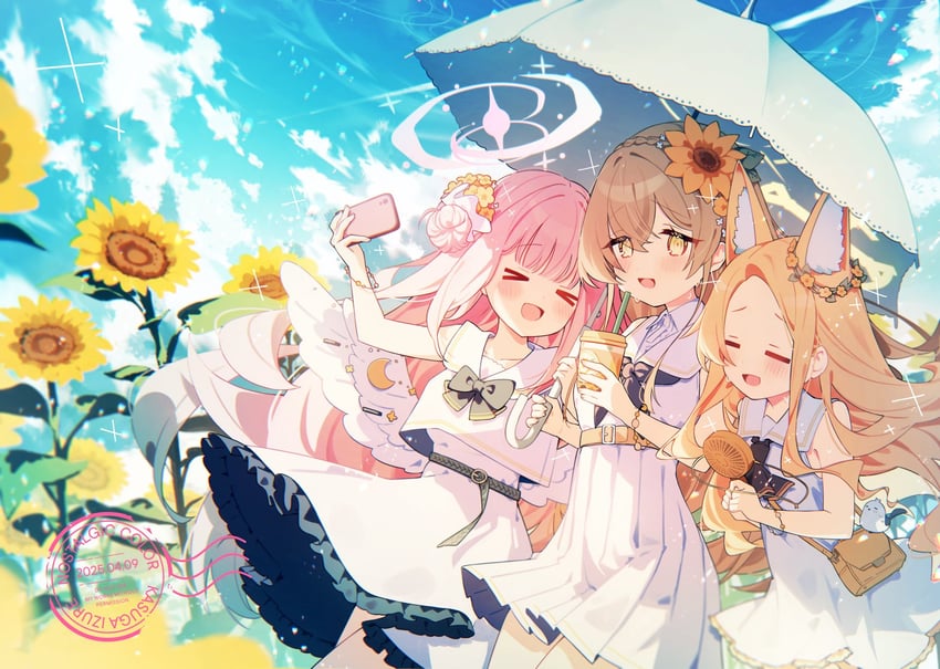 mika, seia, and nagisa (blue archive) drawn by kasuga_haruhi