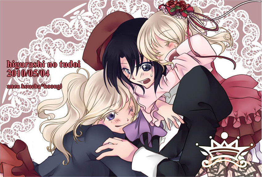 ushiromiya jessica and kanon (umineko no naku koro ni) drawn by koougi