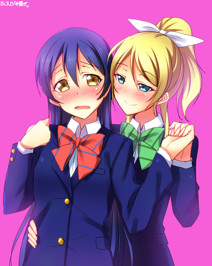 sonoda umi and ayase eli (love live! and 1 more) drawn by yu-ta