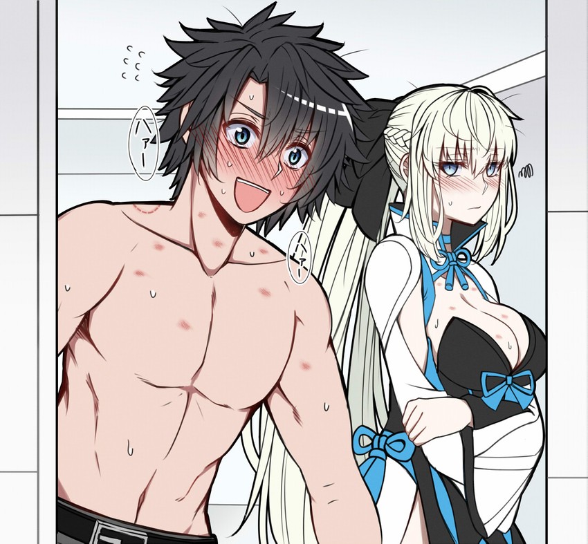 fujimaru ritsuka and morgan le fay (fate and 1 more) drawn by sanmoto_gorouzaemon