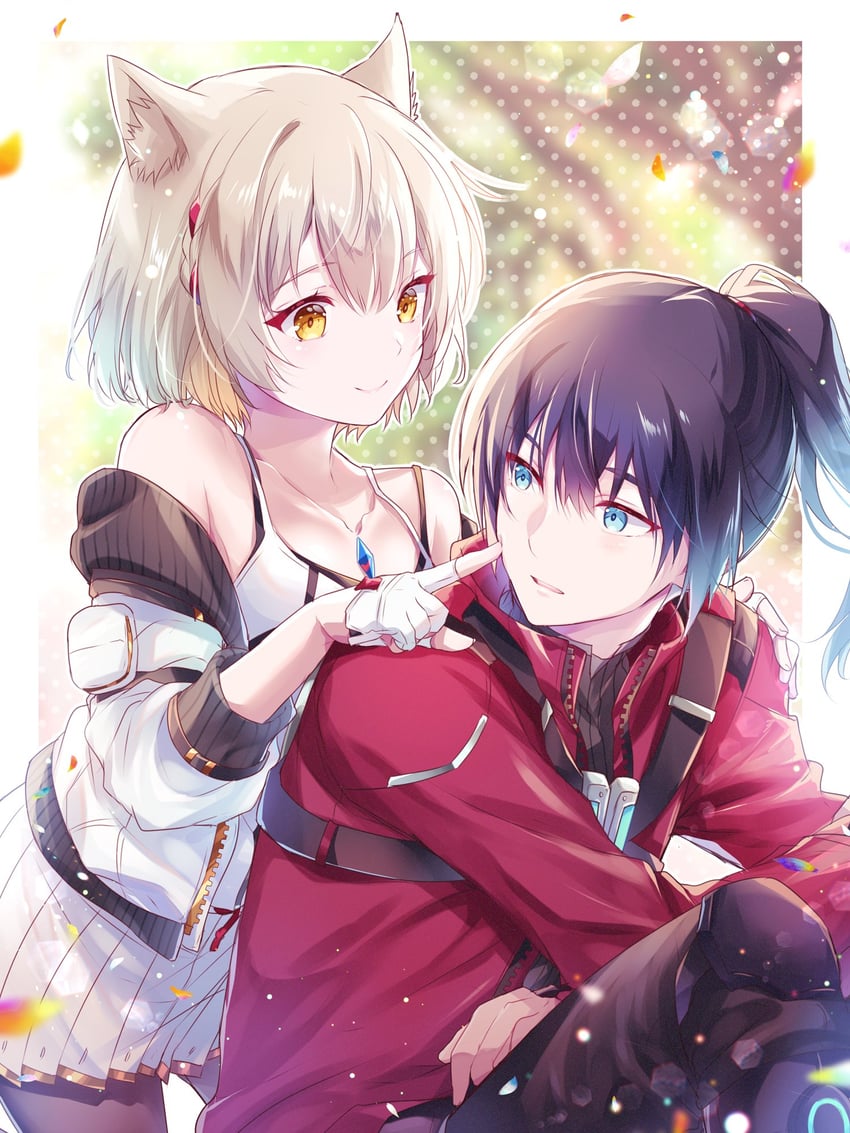 mio and noah (xenoblade chronicles and 1 more) drawn by ui_frara
