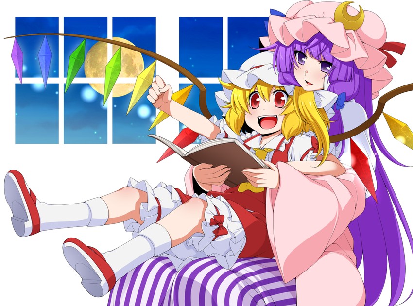 flandre scarlet and patchouli knowledge (touhou) drawn by eichi_yuu
