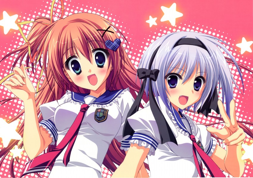 nakatsugawa ui and hinata ibuki (hoshizora e kakaru hashi) drawn by ruton-niki and ryouka_(suzuya)