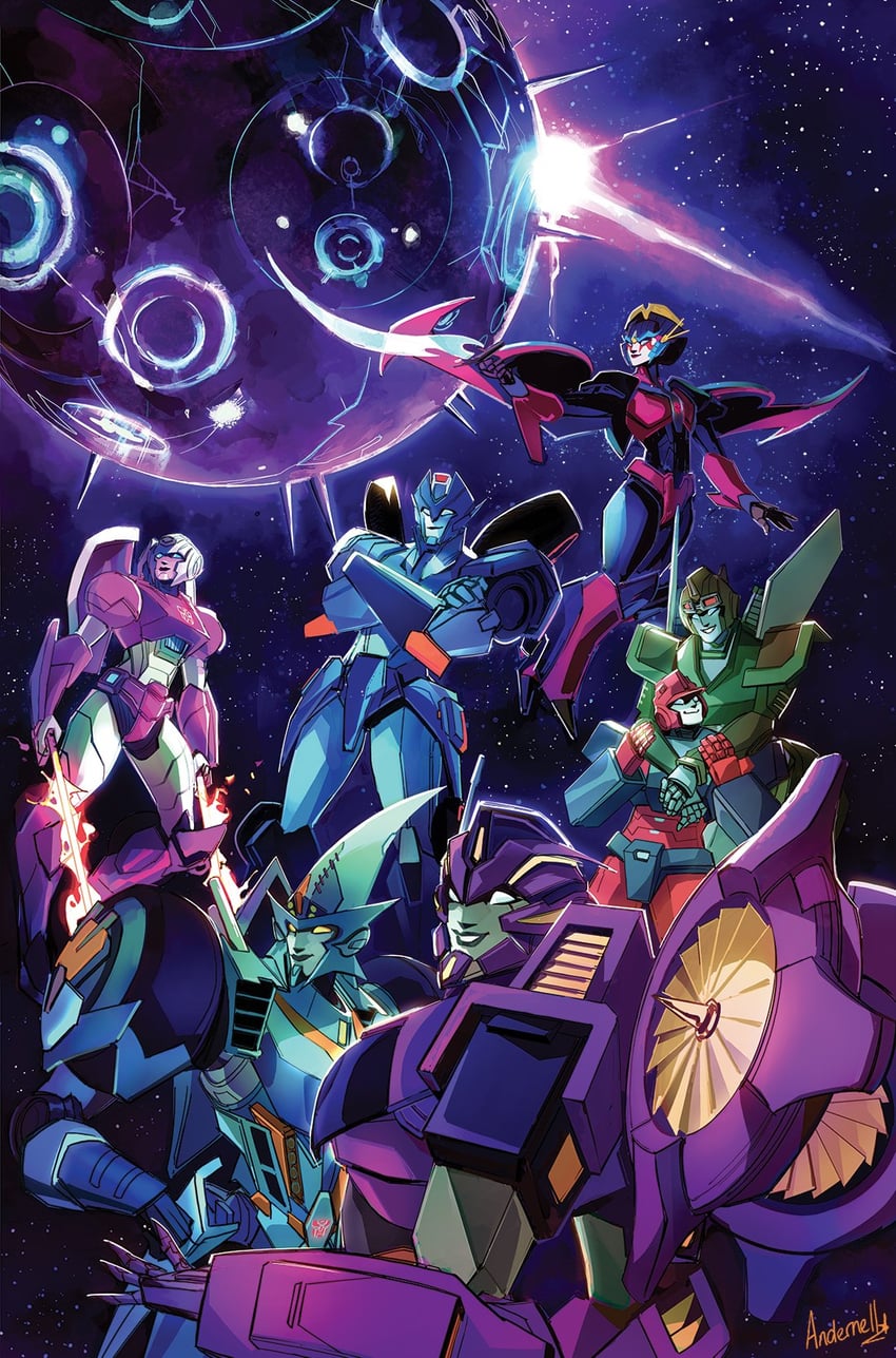 arcee, windblade, nautica, chromia, anode, and 2 more (transformers and 1 more) drawn by andern3ll