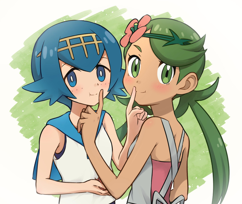 lana and mallow (pokemon and 1 more) drawn by meis_(terameisu)