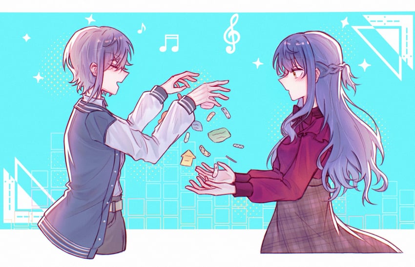 togawa sakiko and takamatsu tomori (bang dream! and 1 more) drawn by yanhuizuimo