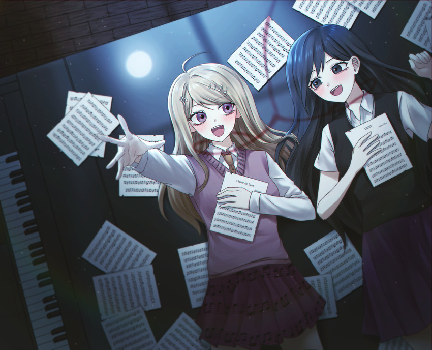 akamatsu kaede and mari (danganronpa and 2 more) drawn by porary