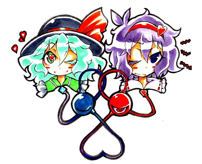 komeiji koishi and komeiji satori (touhou) drawn by haiiro_gundan